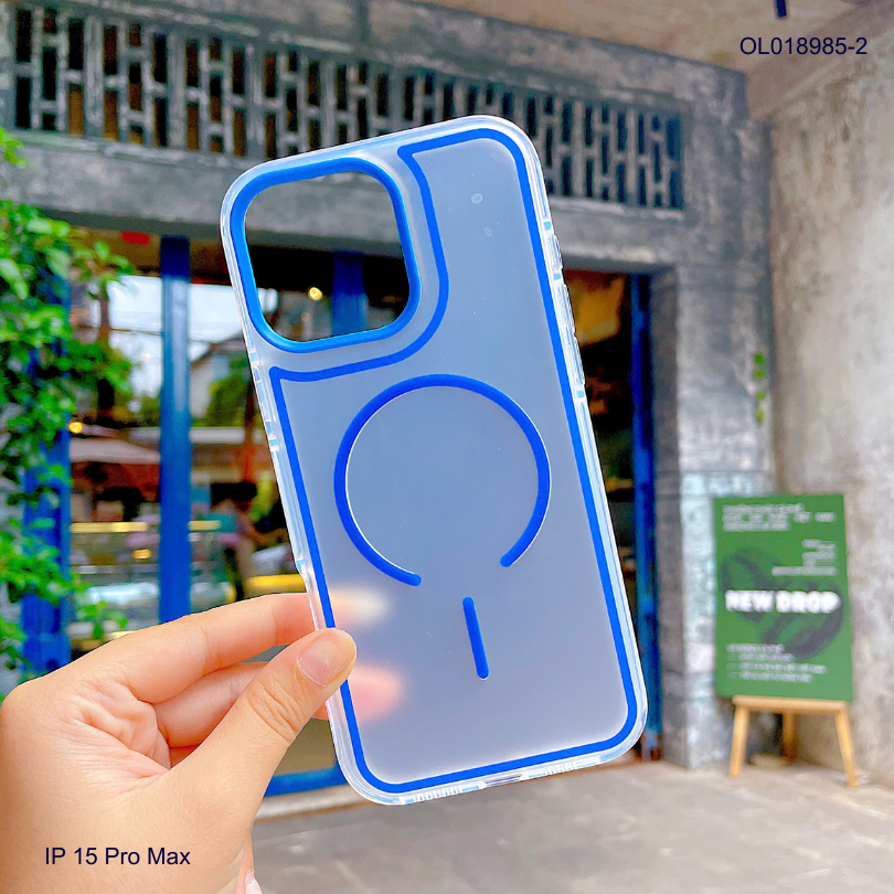 ** Ốp IP 15 Pro Max Likgus nhám Magsafe viền lưng và camera màu
