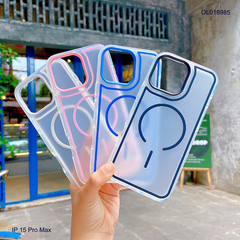 ** Ốp IP 15 Pro Max Likgus nhám Magsafe viền lưng và camera màu