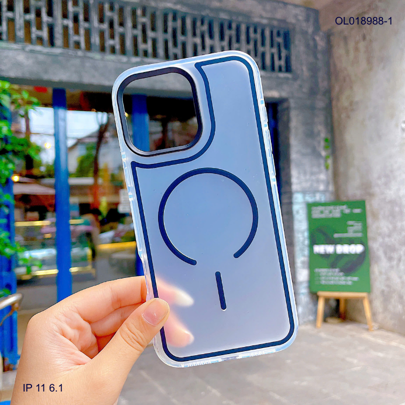 ** Ốp IP 11 6.1 Likgus nhám Magsafe viền lưng và camera màu