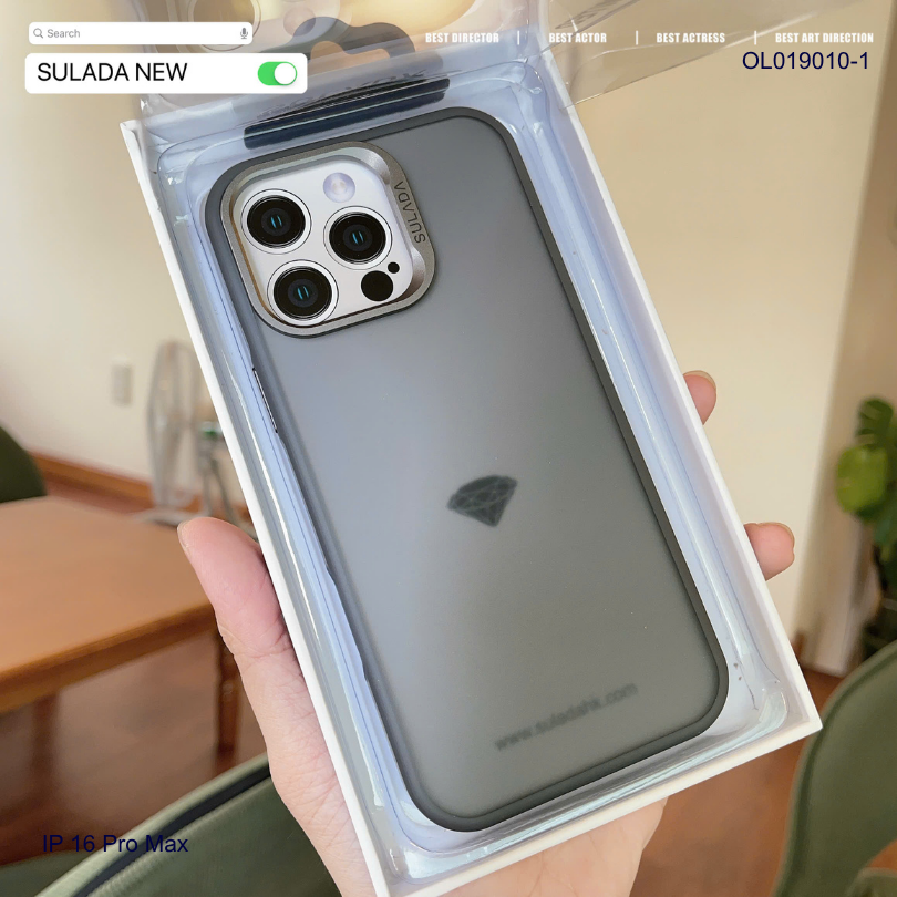 ** Ốp IP 16 Pro Max Sulada nhám viền màu