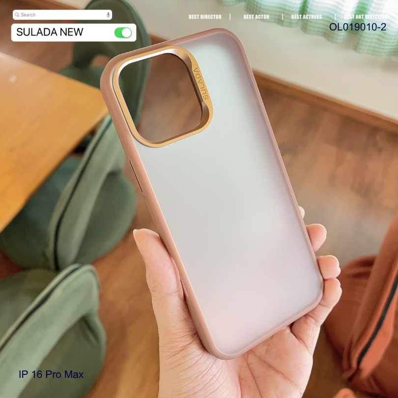 ** Ốp IP 16 Pro Max Sulada nhám viền màu