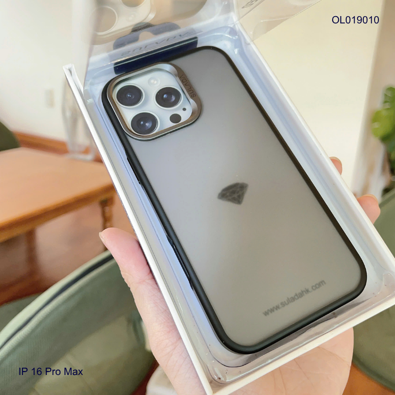 ** Ốp IP 16 Pro Max Sulada nhám viền màu