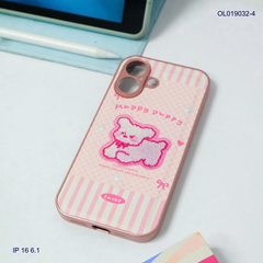 Ốp IP 16 6.1 vân da phồng viền dẻo xi màu