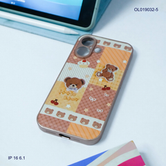 Ốp IP 16 6.1 vân da phồng viền dẻo xi màu