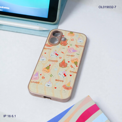 Ốp IP 16 6.1 vân da phồng viền dẻo xi màu