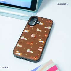 Ốp IP 16 6.1 vân da phồng viền dẻo xi màu