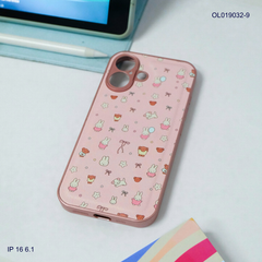 Ốp IP 16 6.1 vân da phồng viền dẻo xi màu