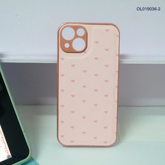 Ốp IP 14 Plus vân da phồng viền dẻo xi màu