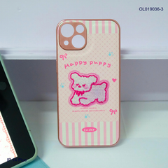 Ốp IP 14 Plus vân da phồng viền dẻo xi màu