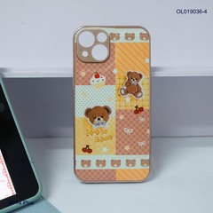 Ốp IP 14 Plus vân da phồng viền dẻo xi màu