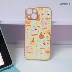 Ốp IP 14 Plus vân da phồng viền dẻo xi màu