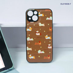 Ốp IP 14 Plus vân da phồng viền dẻo xi màu