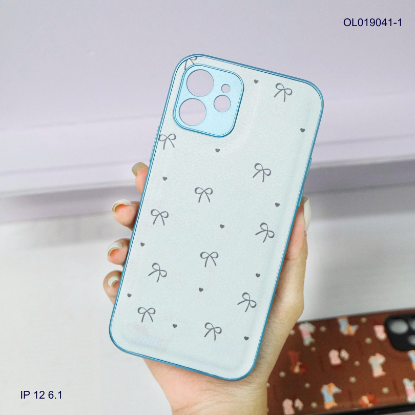 Ốp IP 12 6.1 vân da phồng viền dẻo xi màu