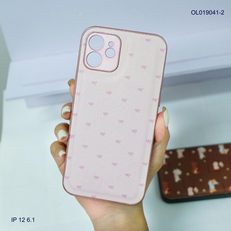 Ốp IP 12 6.1 vân da phồng viền dẻo xi màu