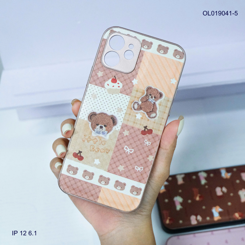 Ốp IP 12 6.1 vân da phồng viền dẻo xi màu