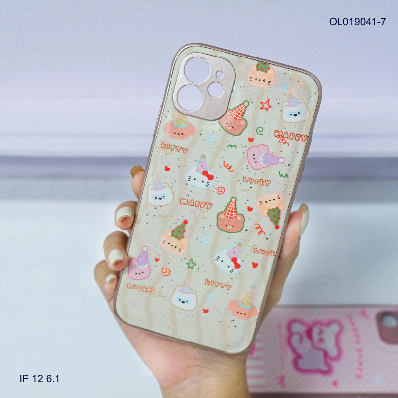 Ốp IP 12 6.1 vân da phồng viền dẻo xi màu