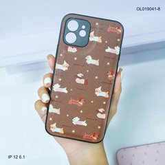 Ốp IP 12 6.1 vân da phồng viền dẻo xi màu