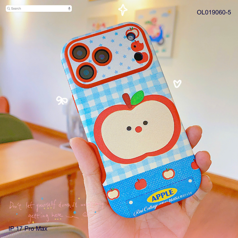 ** Ốp IP 17 Pro Max vân da viền màu