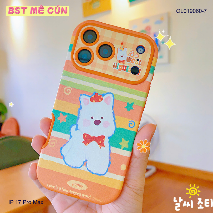 ** Ốp IP 17 Pro Max vân da viền màu