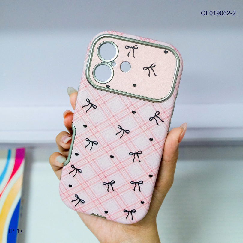 ** Ốp IP 17 vân da viền màu