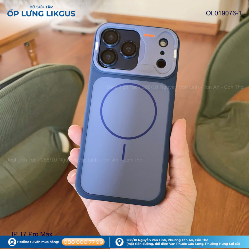 Ốp IP 17 Pro Max Likgus nhám hai màu Magsafe