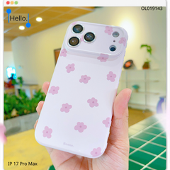 Ốp IP 17 Pro Max hoa cúc Bonne viền tim