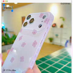 Ốp IP 17 Pro Max hoa cúc Bonne viền tim