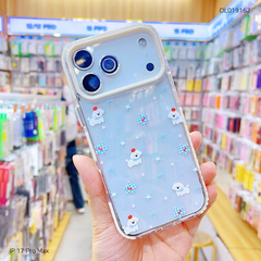 ** Ốp IP 17 Pro Max trong cún Puppy đội táo đỏ viền vàng