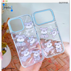 ** Ốp IP 17 Pro Max trong cún xám Schnauzer viền xanh