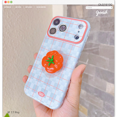 Ốp IP 17 Pro dẻo xanh kèm pop cà chua