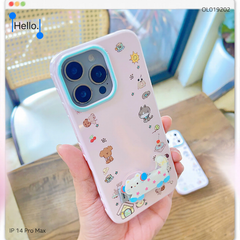 ** Ốp IP 14 Pro Max dẻo hồng nhiều thú cute kèm giá đỡ mèo