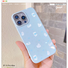 Ốp IP 15 Pro Max dẻo thỏ trắng và nơ