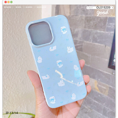 Ốp IP 13/14 dẻo thỏ trắng và nơ