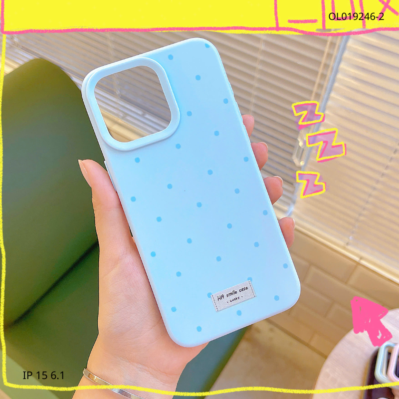 Ốp iPhone 15 6.1 chấm bi màu
