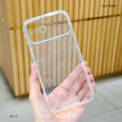 ** Ốp iPhone 17 dẻo trong viền tim nhiều nơ nhí