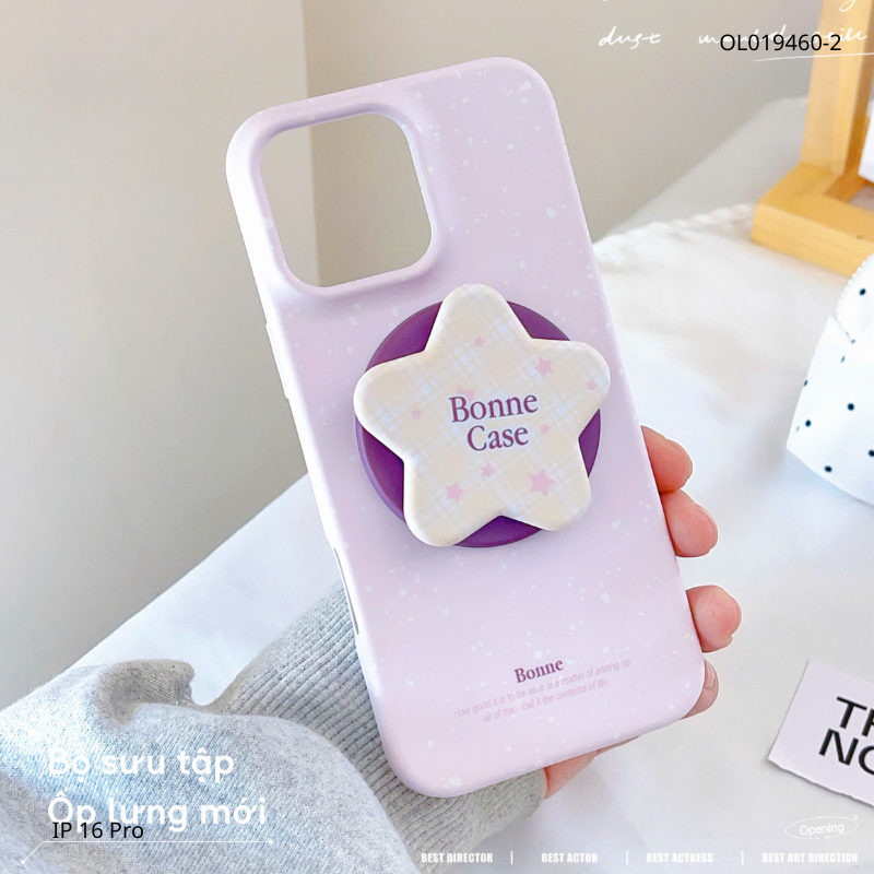 ** Ốp iPhone 16 Pro lưng cứng magsafe kèm pop ngôi sao