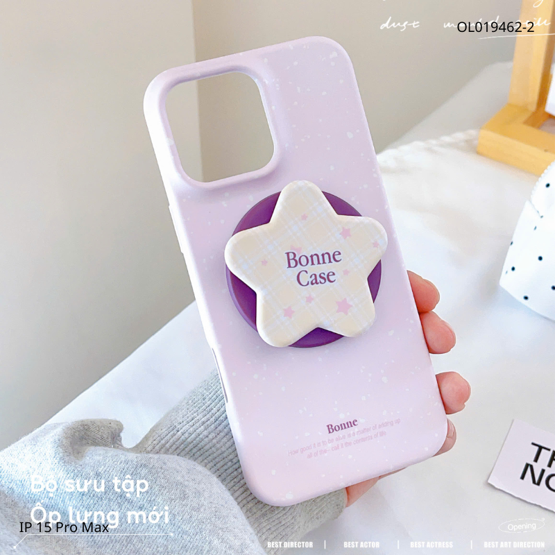 ** Ốp iPhone 15 Pro Max lưng cứng magsafe kèm pop ngôi sao