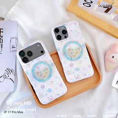 ** Ốp iPhone 17 Pro Max lưng cứng magsafe họa tiết hoạt hình kèm giá đỡ tim