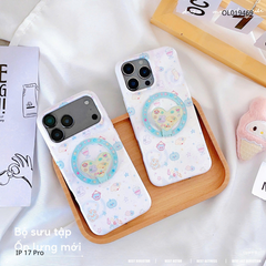 ** Ốp iPhone 17 Pro lưng cứng magsafe họa tiết hoạt hình kèm giá đỡ tim