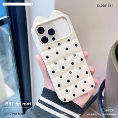 ** Ốp iPhone 17 Pro Max dẻo chấm bi phao
