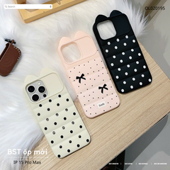 ** Ốp iPhone 15 Pro Max dẻo chấm bi phao