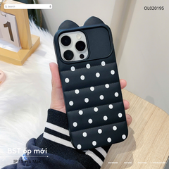 ** Ốp iPhone 15 Pro Max dẻo chấm bi phao