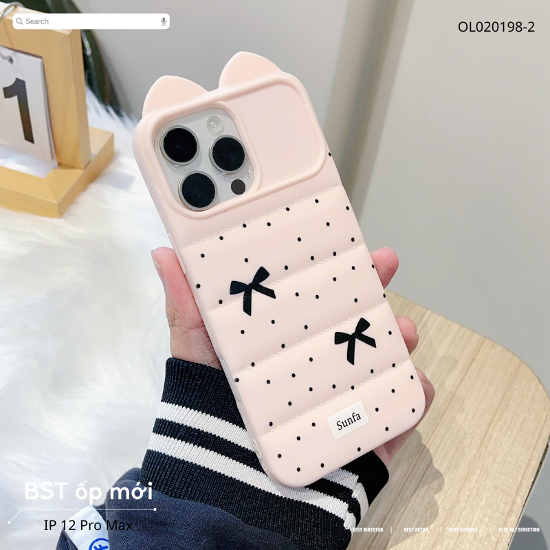 ** Ốp iPhone 12 Pro Max dẻo chấm bi phao