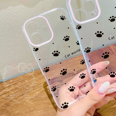 ** Ốp iPhone 17 dẻo trong nhiều chân mèo đen Cat World