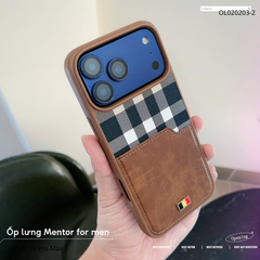 [C] ** Ốp iPhone 17 Pro Max Mentor vân da viền dẻo kèm ví card
