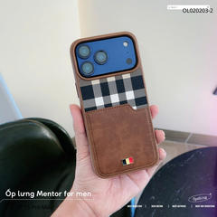 [C] ** Ốp iPhone 17 Pro Max Mentor vân da viền dẻo kèm ví card