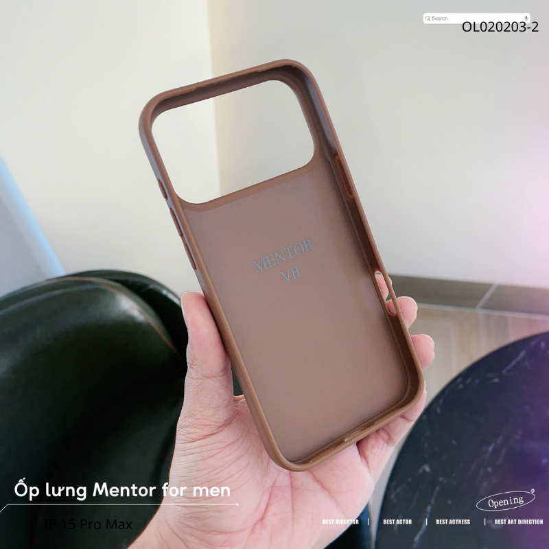 [C] ** Ốp iPhone 17 Pro Max Mentor vân da viền dẻo kèm ví card