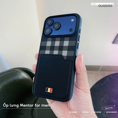 [C] ** Ốp iPhone 17 Pro Max Mentor vân da viền dẻo kèm ví card