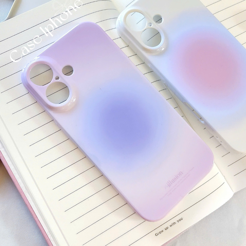 ** Ốp iPhone 16 Plus lưng cứng viền cứng loang màu