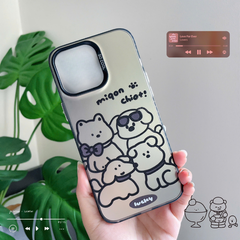 ** Ốp iPhone 15 6.1 nhám đen in 4 cún